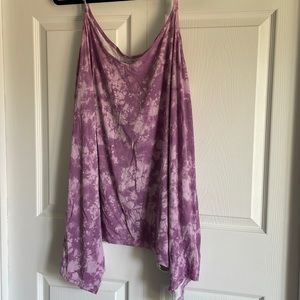 Purple tie dye tank top